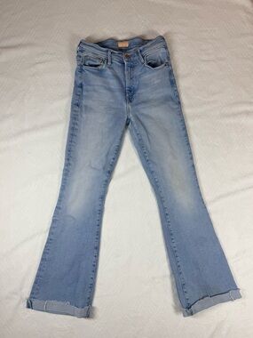 MOTHER The Weekender Fray California Cruiser Women's 27 Blue Denim Light Wash